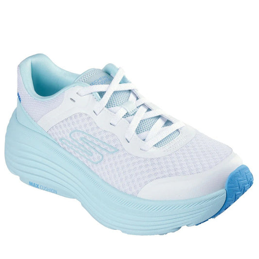 Skechers Max Cushioning Endeavour Women's Lightweight Lace Up Trainer White/Light Blue