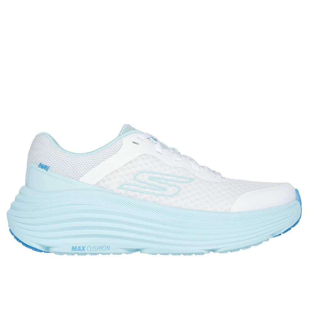 Skechers Max Cushioning Endeavour Women's Lightweight Lace Up Trainer White/Light Blue