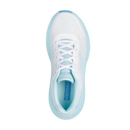 Skechers Max Cushioning Endeavour Women's Lightweight Lace Up Trainer White/Light Blue