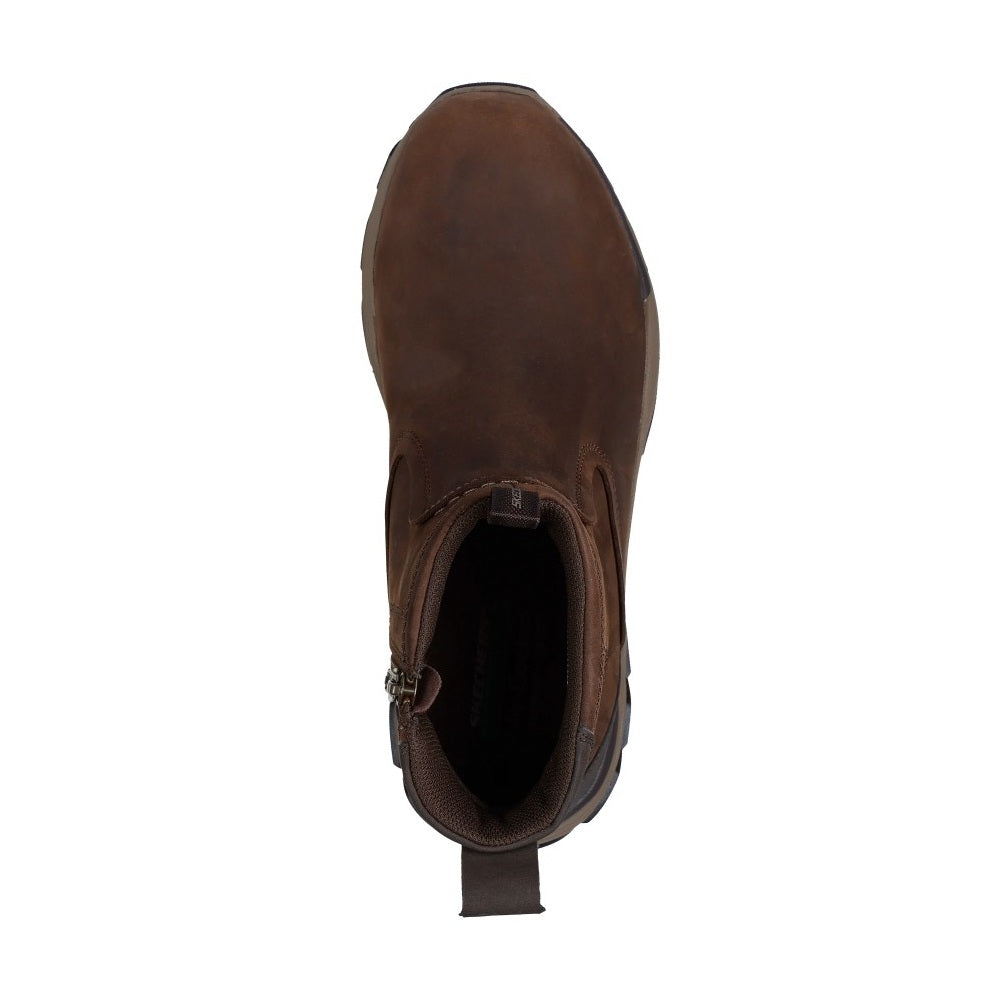 Skechers Respected Evanston Men's Leather Relaxed Fit Zip Up Chelsea Boot Cocoa