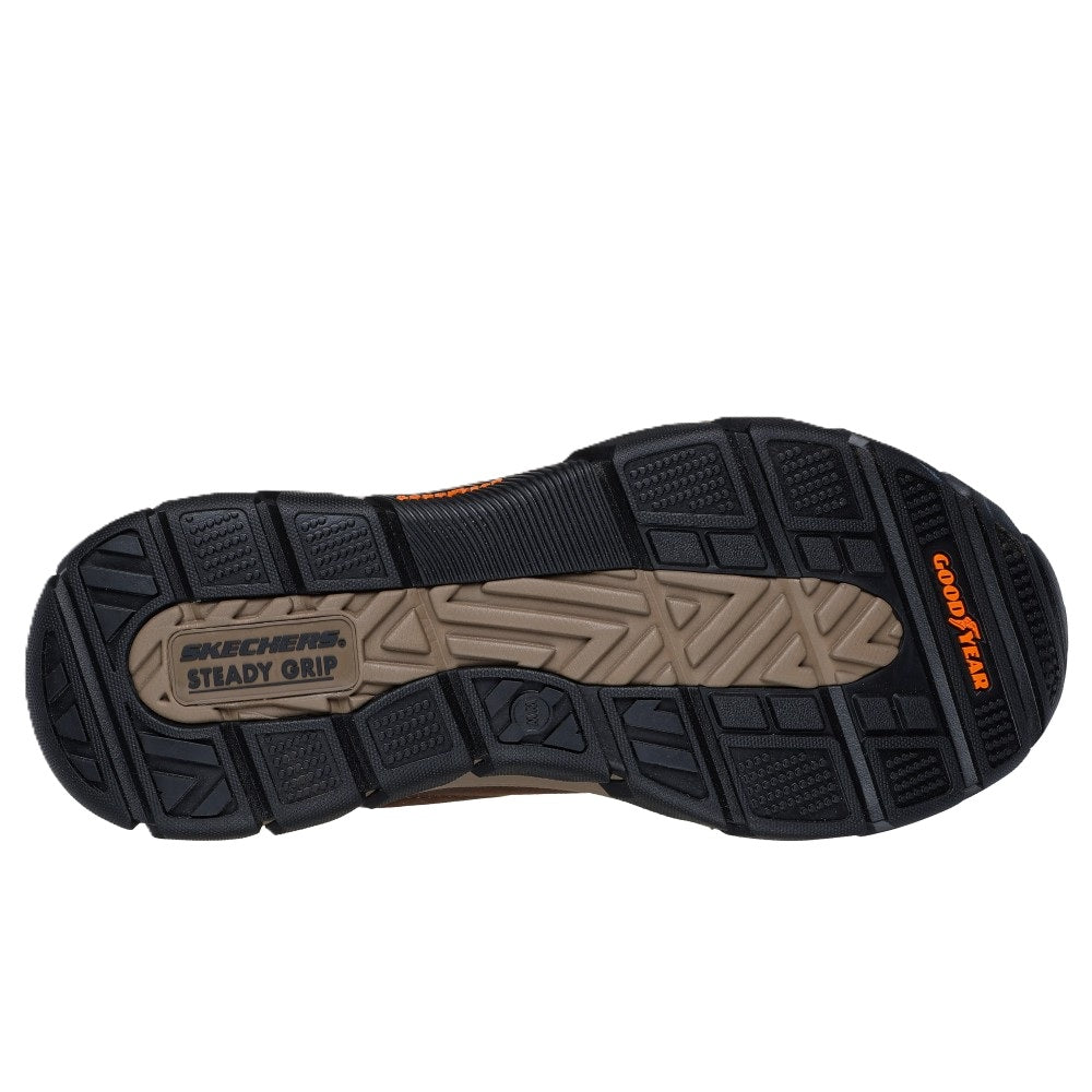 Skechers Respected Evanston Men's Leather Relaxed Fit Zip Up Chelsea Boot Cocoa