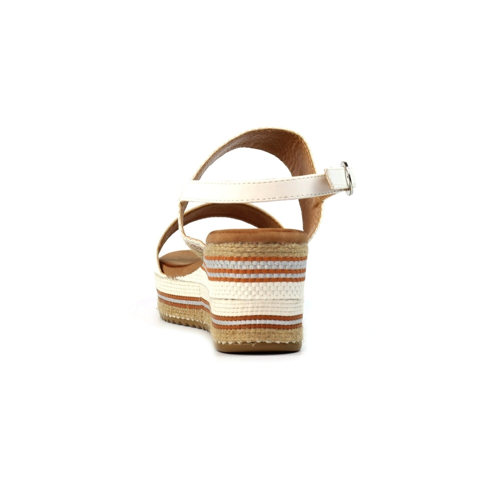 Lunar Fay Women's Chunky Summer Wedge Sandal White