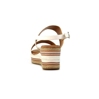 Lunar Fay Women's Chunky Summer Wedge Sandal White