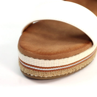 Lunar Fay Women's Chunky Summer Wedge Sandal White