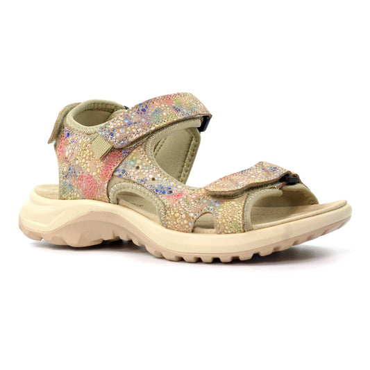 Lazy Dogz Felton Women's 3 Strap Leather Sandal Floral