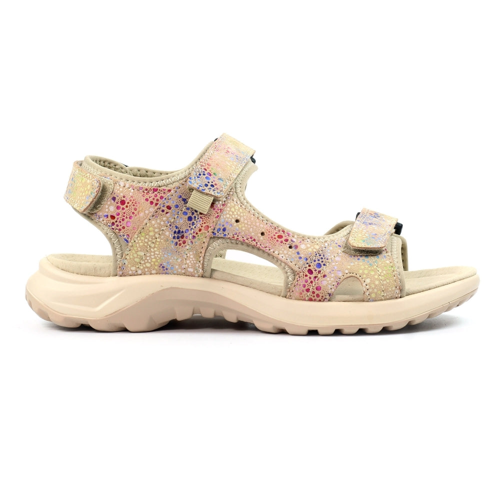 Lazy Dogz Felton Women's 3 Strap Leather Sandal Floral