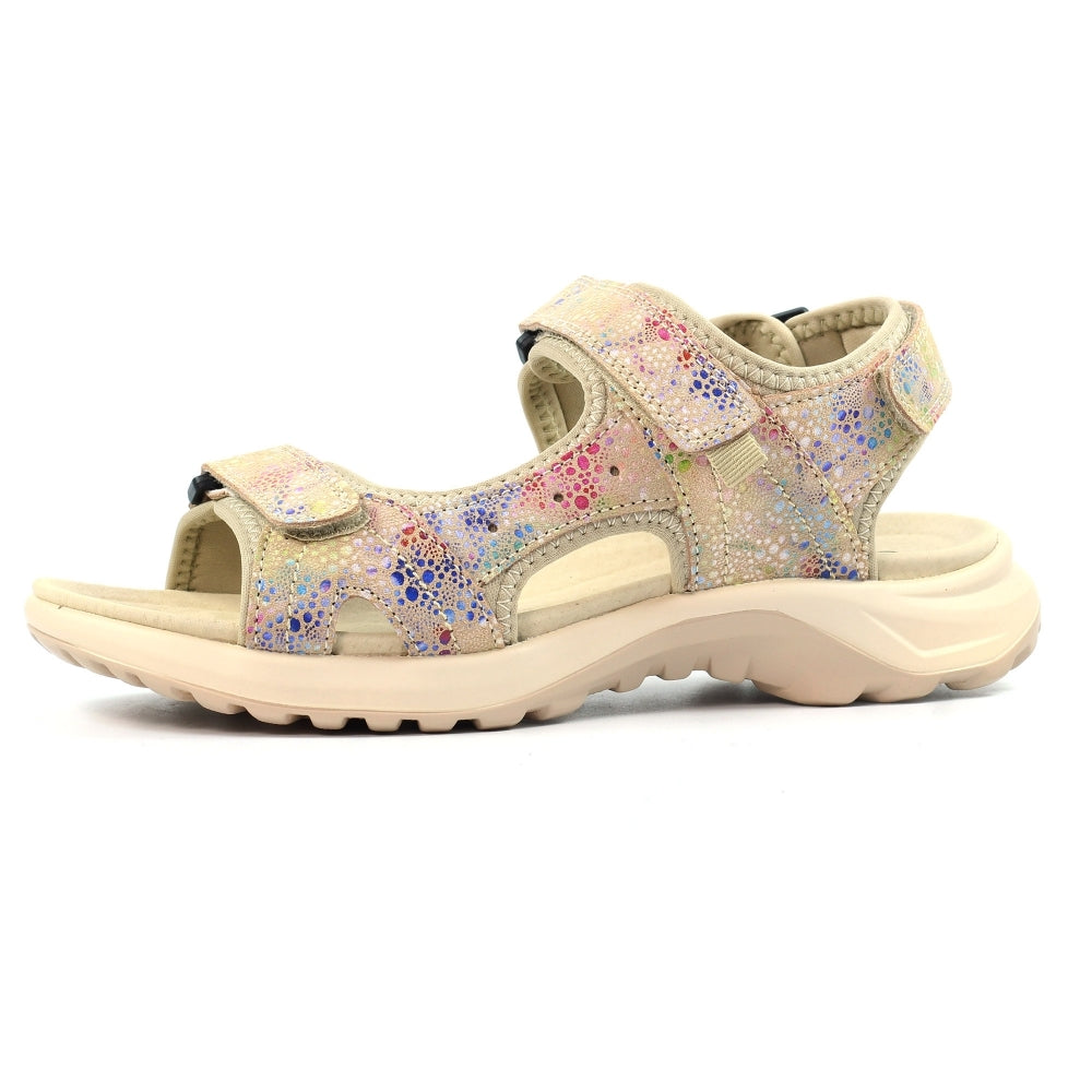 Lazy Dogz Felton Women's 3 Strap Leather Sandal Floral