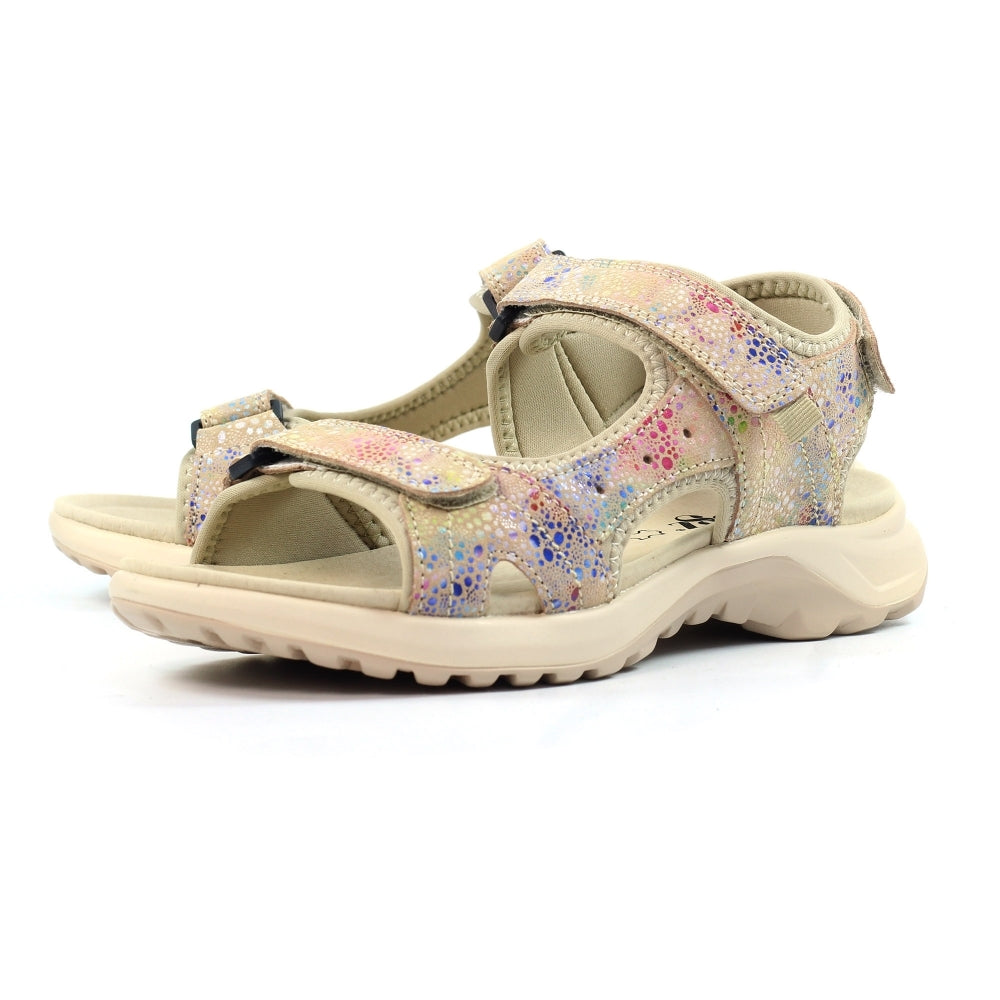 Lazy Dogz Felton Women's 3 Strap Leather Sandal Floral