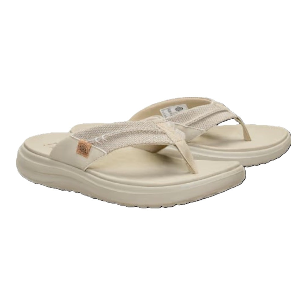 Hey Dude Finn Flip Braided Men's Lightweight Toe Post Flip Flop Tan