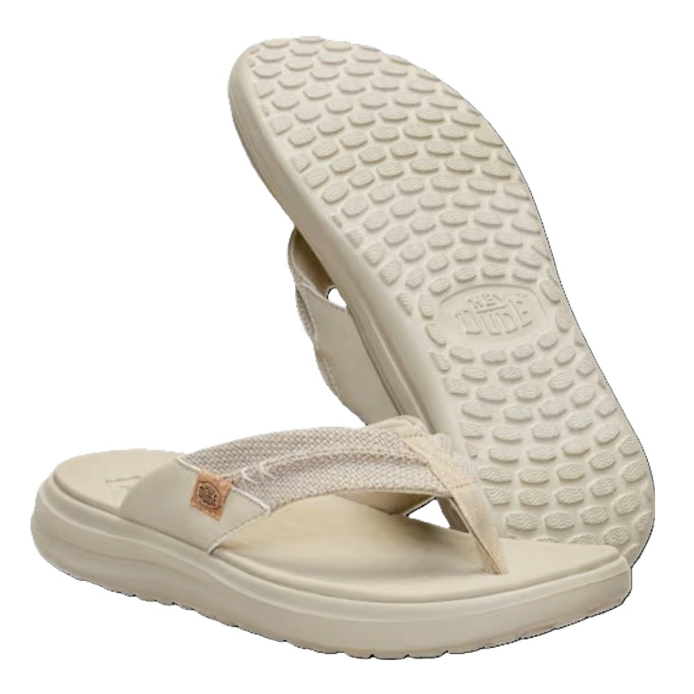 Hey Dude Finn Flip Braided Men's Lightweight Toe Post Flip Flop Tan