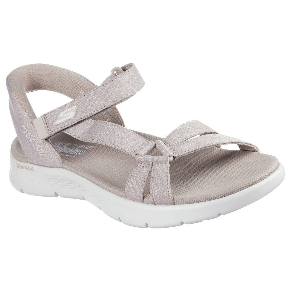 Skechers Go Walk Flex Illuminate Women's Slip In Ankle Strap Sandal Taupe