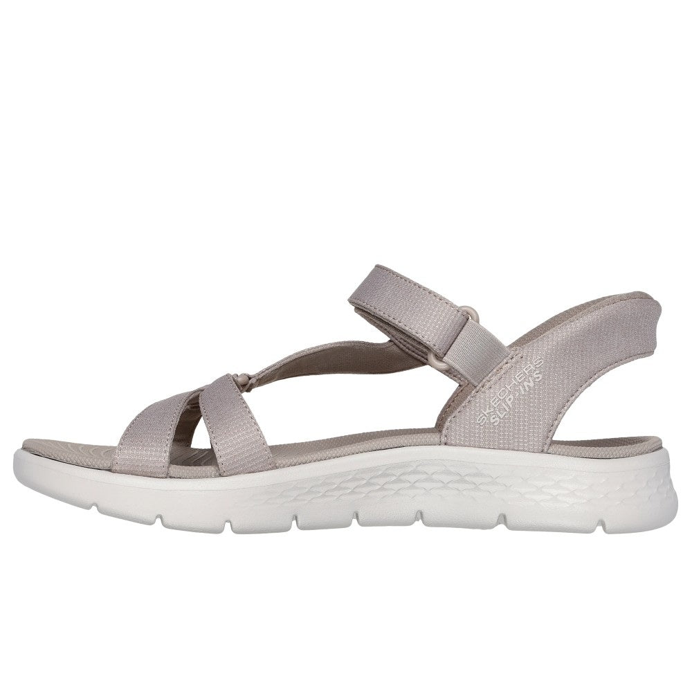 Skechers Go Walk Flex Illuminate Women's Slip In Ankle Strap Sandal Taupe