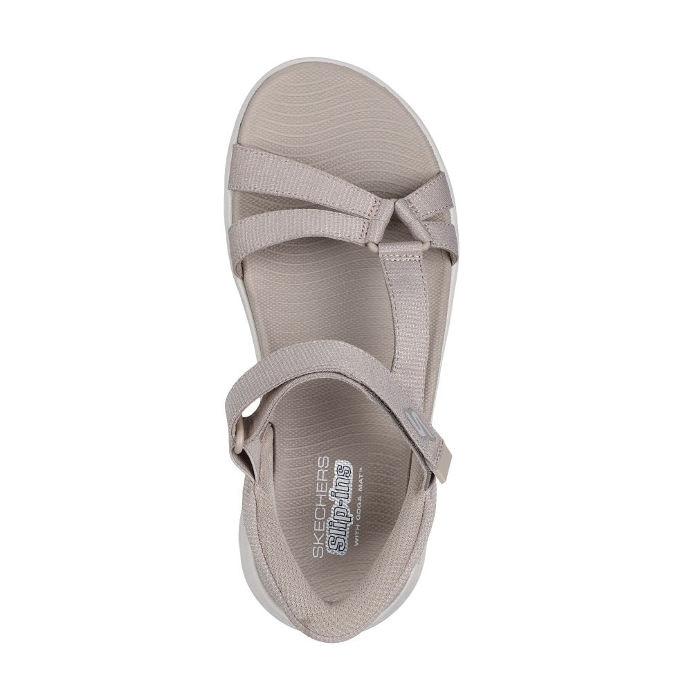 Skechers Go Walk Flex Illuminate Women's Slip In Ankle Strap Sandal Taupe