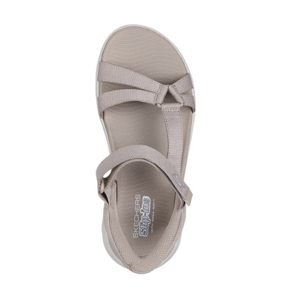 Skechers Go Walk Flex Illuminate Women's Slip In Ankle Strap Sandal Taupe