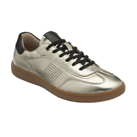 Lotus Frapporta Women's Leather Low Profile Lace Up Trainer Gold