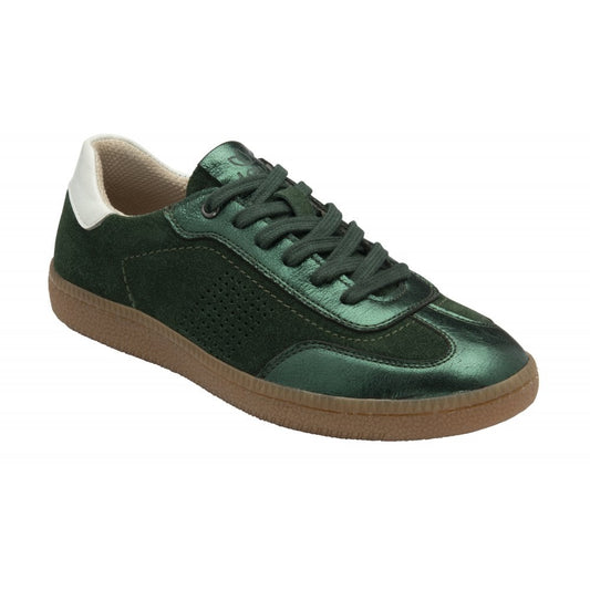 Lotus Frapporta Women's Leather Low Profile Lace Up Trainer Green