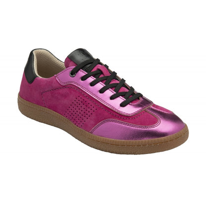 Lotus Frapporta Women's Leather Low Profile Lace Up Trainer Pink