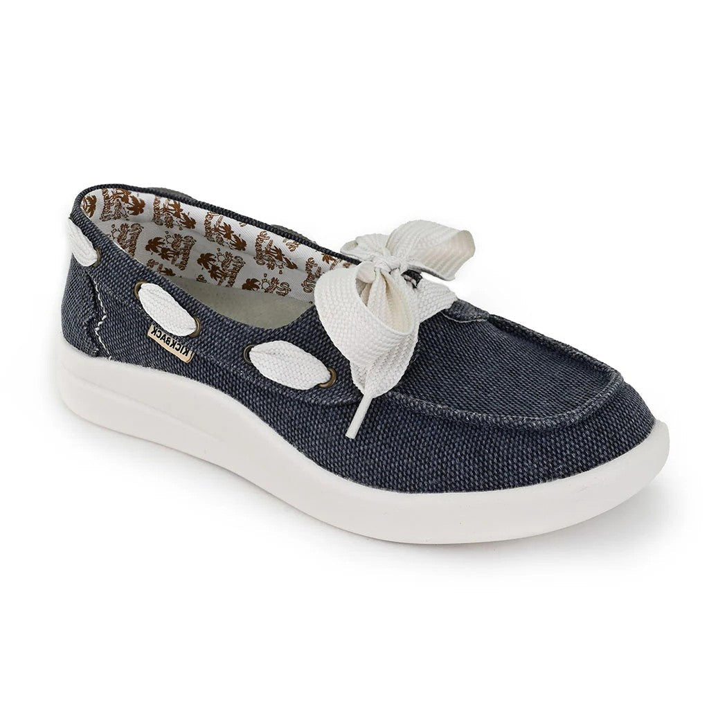 KickBack Funseeker Woven Women's Slip On Nautical Boat Shoe Navy