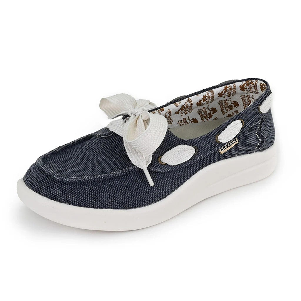KickBack Funseeker Woven Women's Slip On Nautical Boat Shoe Navy