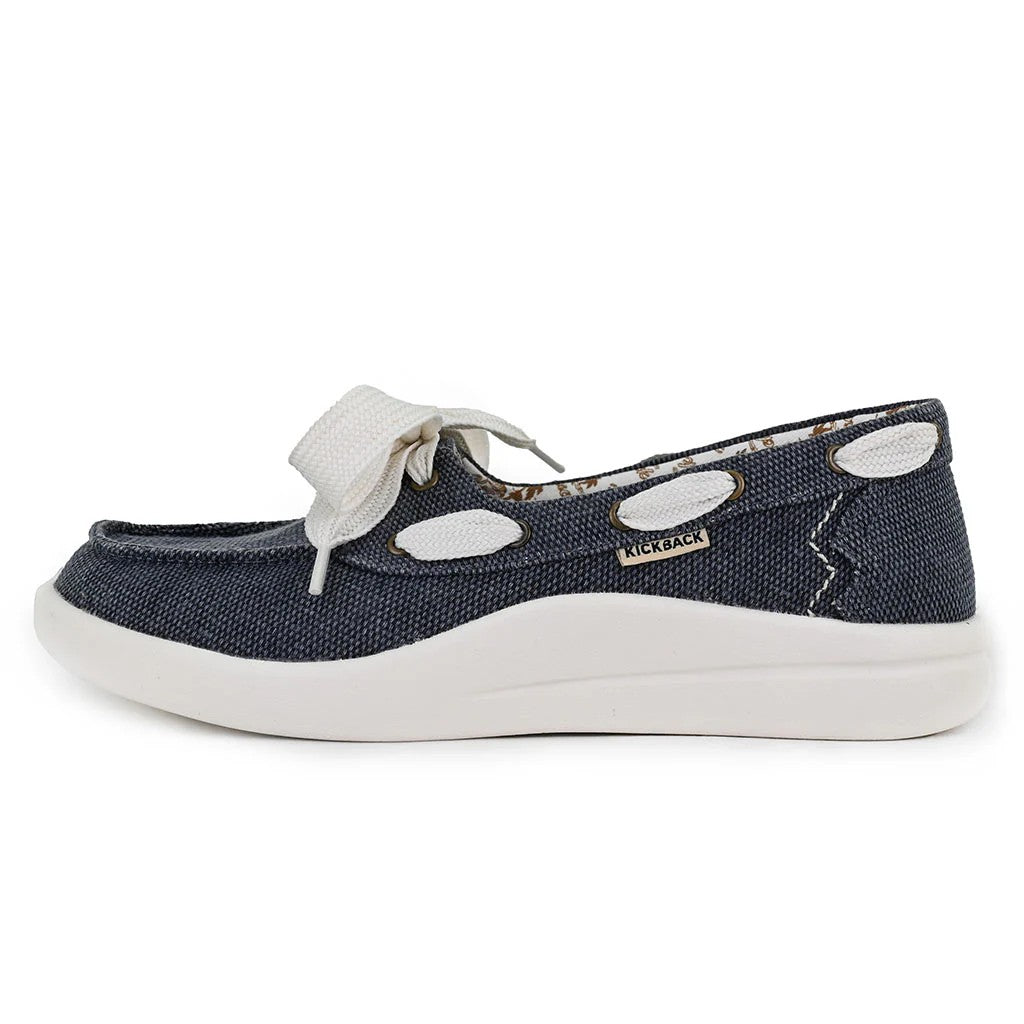 KickBack Funseeker Woven Women's Slip On Nautical Boat Shoe Navy