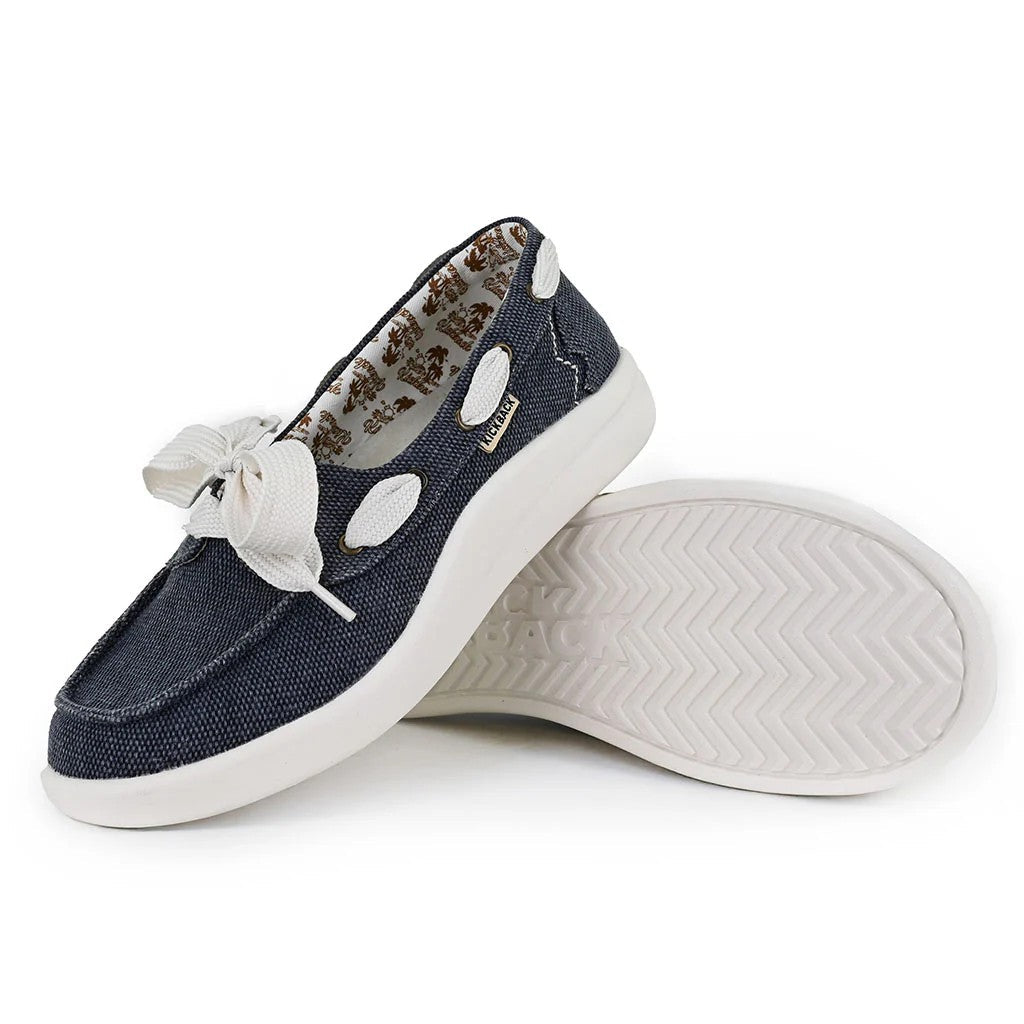 KickBack Funseeker Woven Women's Slip On Nautical Boat Shoe Navy