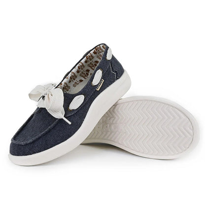 KickBack Funseeker Woven Women's Slip On Nautical Boat Shoe Navy