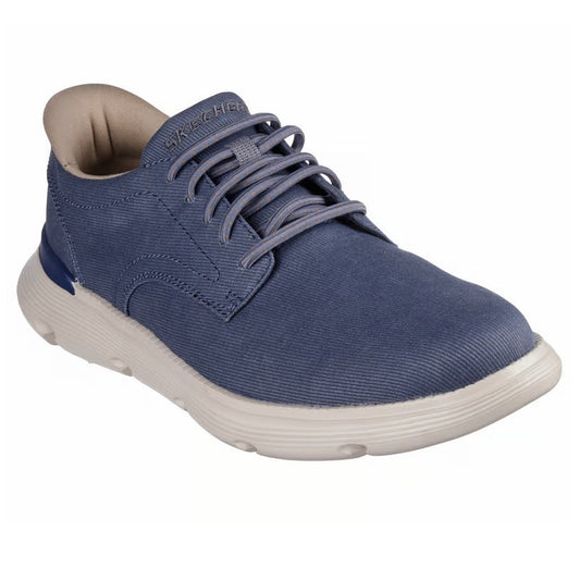 Skechers Garza Clive Men's Lightweight Lace Up Slip-In Canvas Trainer Blue