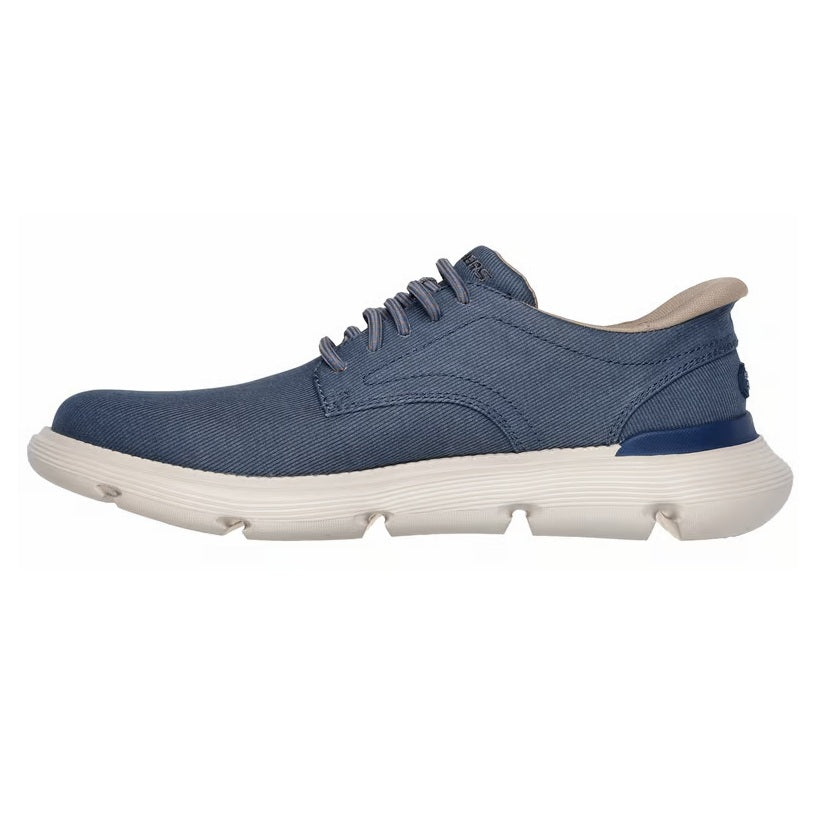 Skechers Garza Clive Men's Lightweight Lace Up Slip-In Canvas Trainer Blue