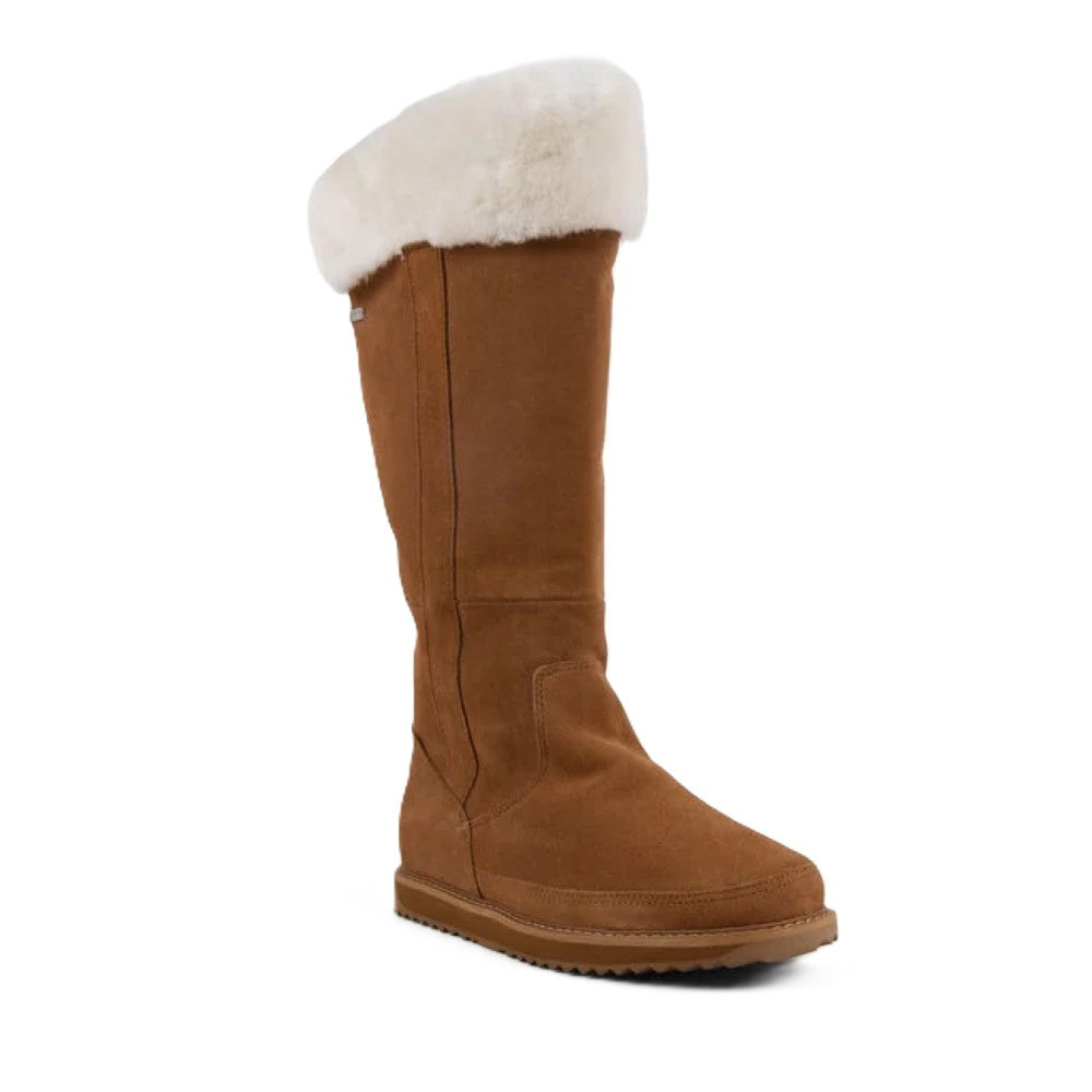 Emu Georgi Women's Waterproof Sheepskin Pull On Side Zip Cosy Mid Calf Boot Chestnut