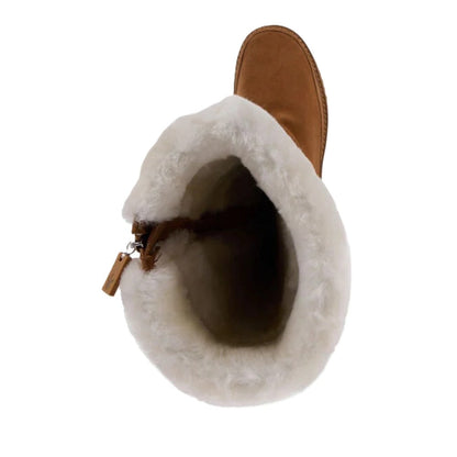 Emu Georgi Women's Waterproof Sheepskin Pull On Side Zip Cosy Mid Calf Boot Chestnut