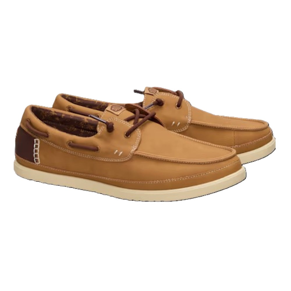 Hey Dude Harbor Lo Classic Men's Slip On Casual Boat Shoe Bone Brown / Multi