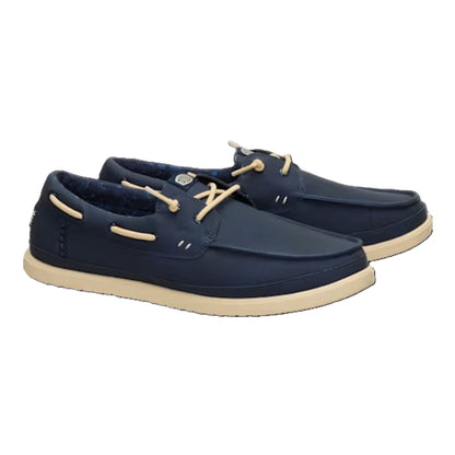 Hey Dude Harbor Lo Classic Men's Slip On Casual Boat Shoe Navy Blazer / Boulder Tan