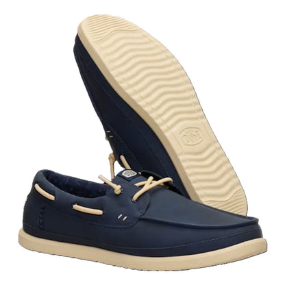 Hey Dude Harbor Lo Classic Men's Slip On Casual Boat Shoe Navy Blazer / Boulder Tan