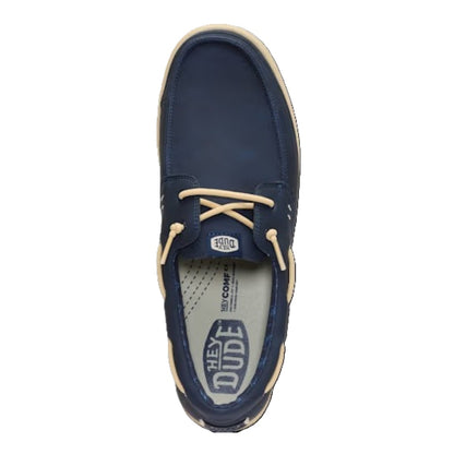 Hey Dude Harbor Lo Classic Men's Slip On Casual Boat Shoe Navy Blazer / Boulder Tan