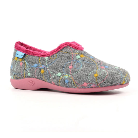 Lunar Helsinki Women's Full Slipper Grey