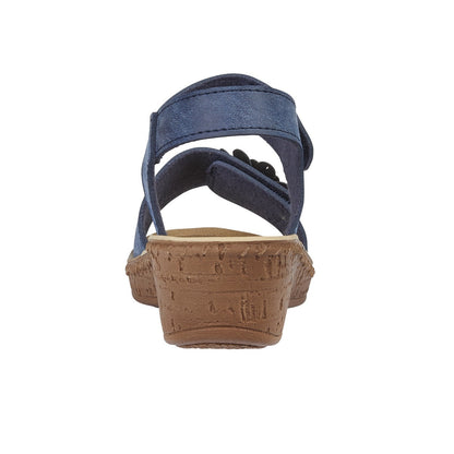 Jo & Joe Hibiscus Women's Touch Fastening Flower Sandal Navy