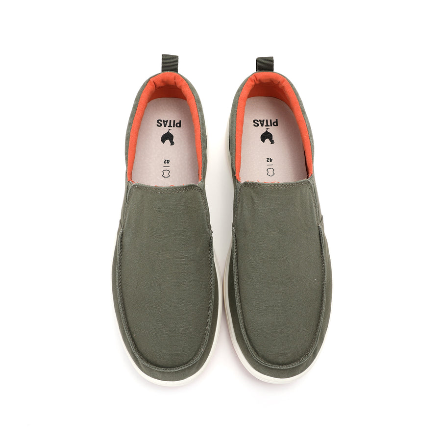 Walk In Pitas Ischia Men's Lightweight Hi-Grip Slip On Loafer Khaki