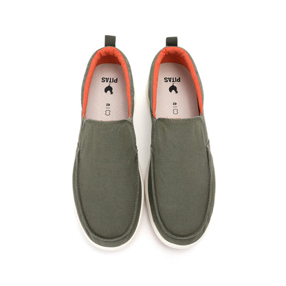 Walk In Pitas Ischia Men's Lightweight Hi-Grip Slip On Loafer Khaki