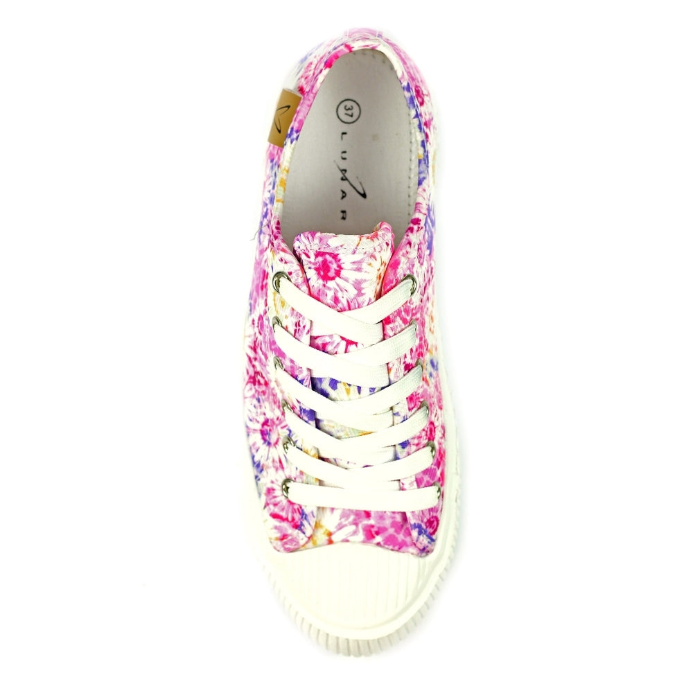 Lunar Jayne II Women's Chunky Sole Pump Canvas Trainer Floral