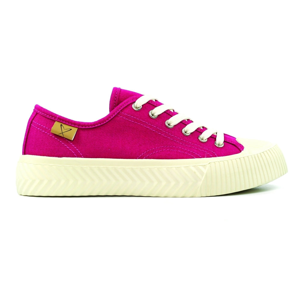 Lunar Jayne II Women's Chunky Sole Pump Canvas Trainer Raspberry