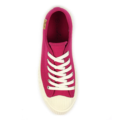 Lunar Jayne II Women's Chunky Sole Pump Canvas Trainer Raspberry