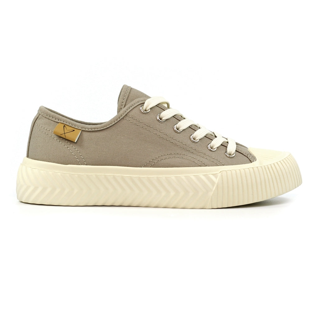 Lunar Jayne II Women's Chunky Sole Pump Canvas Trainer Taupe