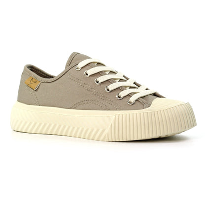 Lunar Jayne II Women's Chunky Sole Pump Canvas Trainer Taupe