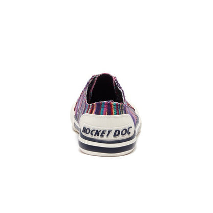 Rocket Dog Jazzin Aloe Women's Lace Up Canvas Trainer Purple Stripe