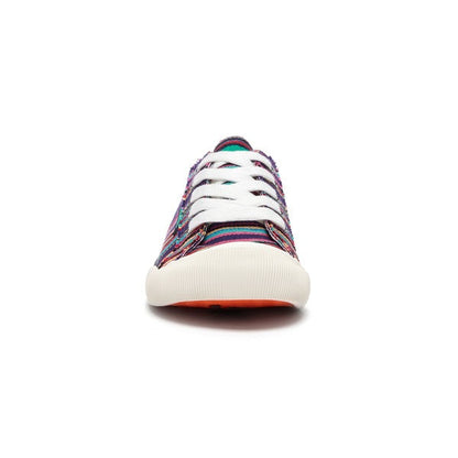 Rocket Dog Jazzin Aloe Women's Lace Up Canvas Trainer Purple Stripe