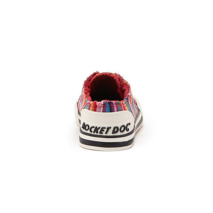 Rocket Dog Jazzin Eden Women's Lace Up Canvas Trainer Red Stripe