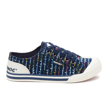 Rocket Dog Jazzin Radio Women's Lace Up Canvas Trainer Navy Blue