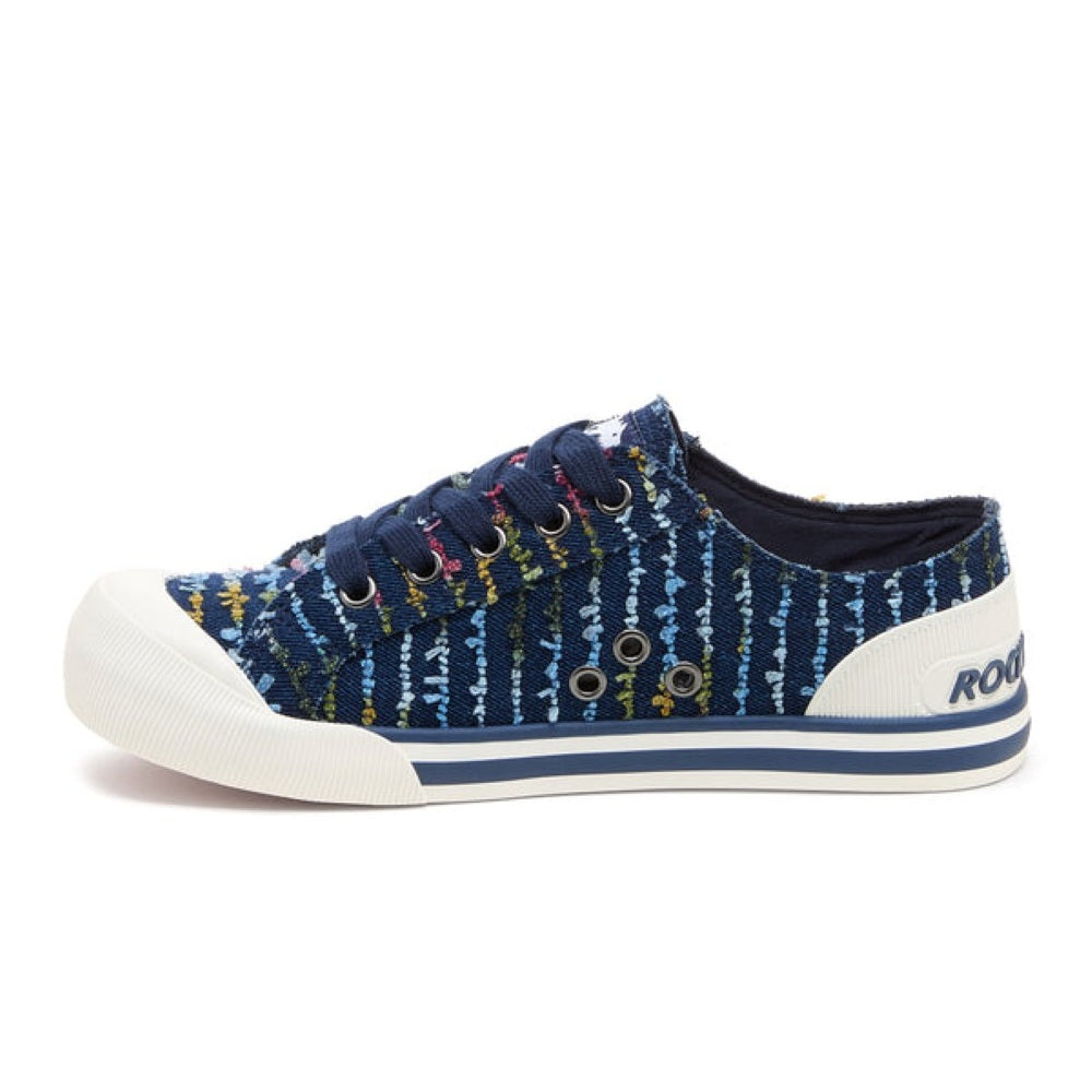 Rocket Dog Jazzin Radio Women's Lace Up Canvas Trainer Navy Blue