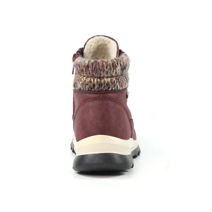 Lunar Jett Women's Waterproof Lace Up/Zip Ankle Boot Burgundy
