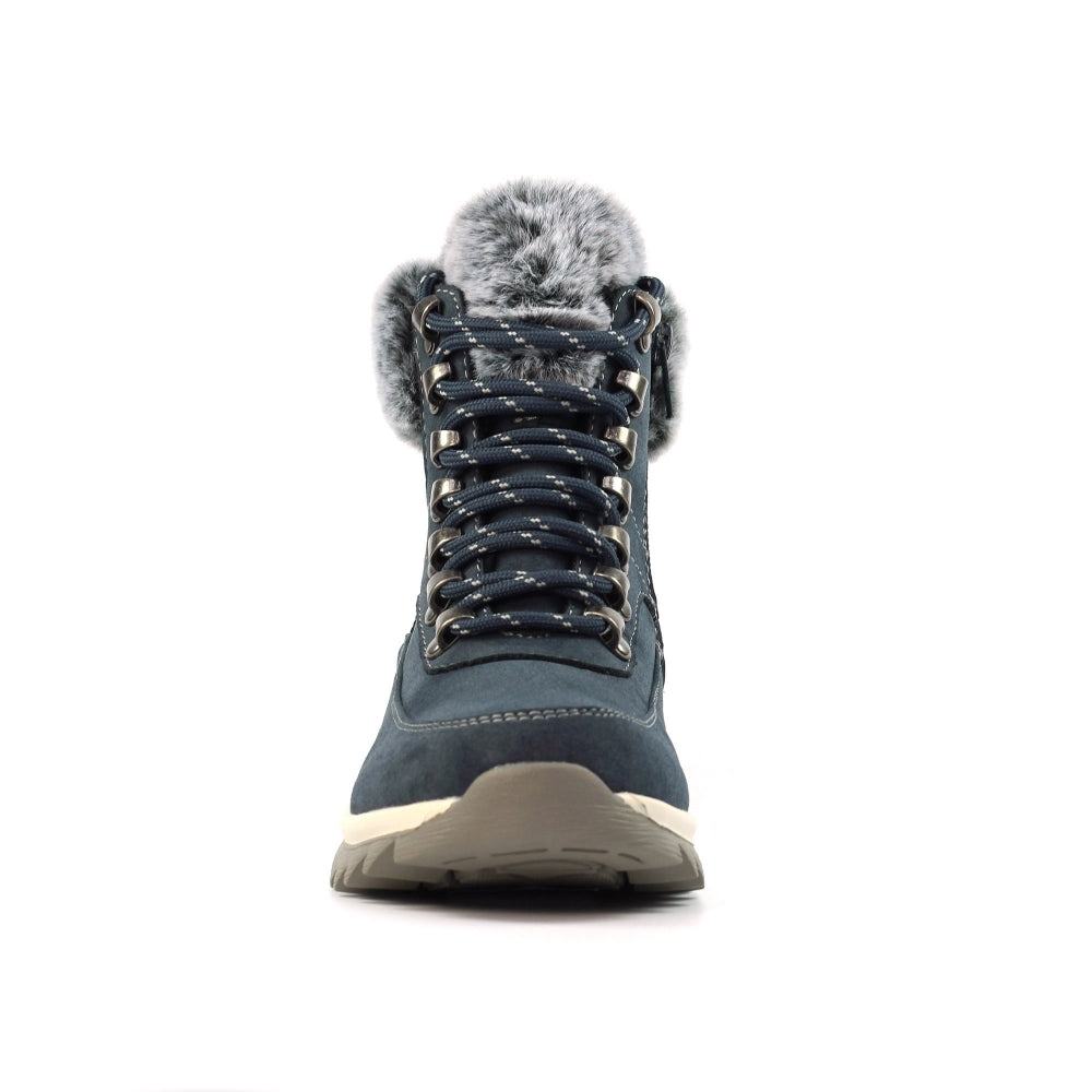 Lunar Jett II Women's Waterproof Lace Up/Zip Ankle Boot Navy